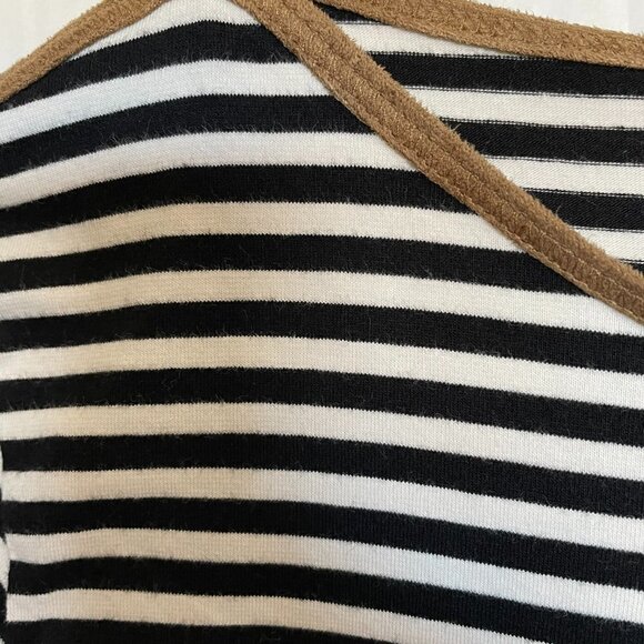 Chaps 3/4 Sleeve Tee Striped Crew Neck Pullover Women's Size Medium Nautical - Picture 3 of 5